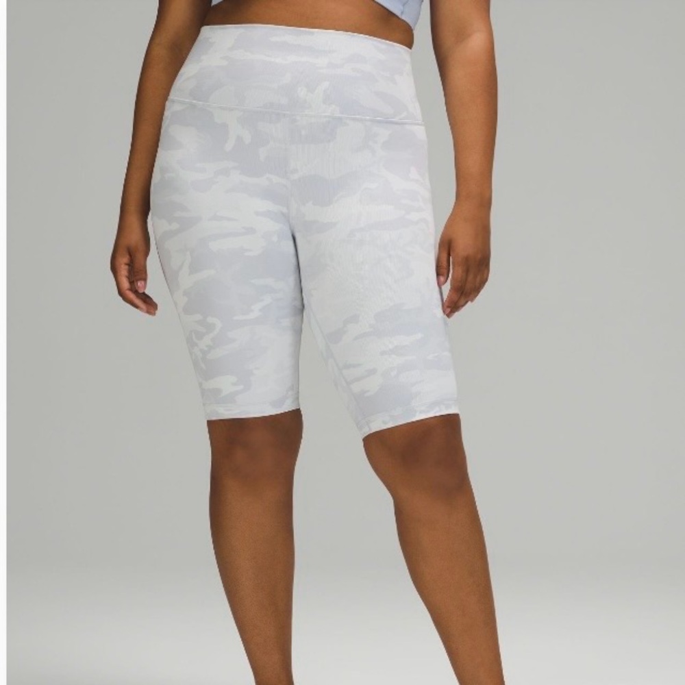 lululemon athletica Gray Camo Bike Shorts